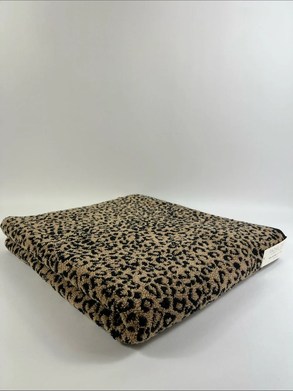 Rachel Zoe Bath Towel Leopard Cheetah Animal Print Black Brown 1 Pc NEW